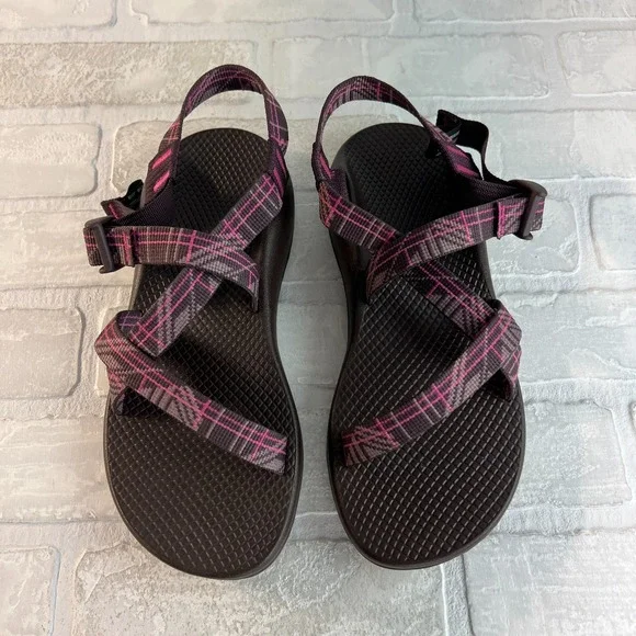 Chaco Sandals Women 9 Z/1 Classic Hiking Strappy Comfort Flat Brown Pink Outdoor - Picture 8 of 12